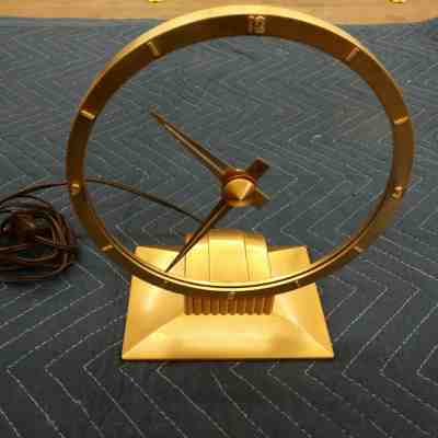 STUNNING RESTORED 1950 Jefferson Golden Hour "Mystery" Glass Face Clock Electric
