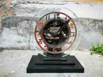 Antique art deco 1920 french Ato clock Hatot Glass bakelite