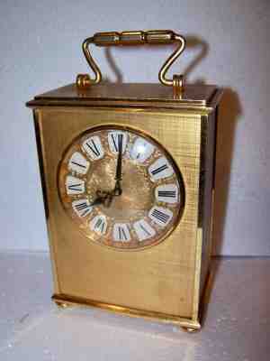  VINTAGE IMHOF Bucherer GOLD CASE  8 Day Swiss CHIME MANTLE DESK Clock  
