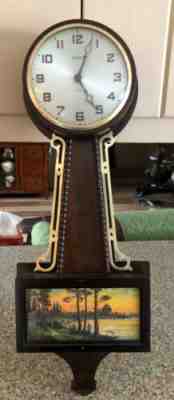 Gilbert Wall Clock Wind Up 8 Day Banjo Antique excellent Working Order 1806