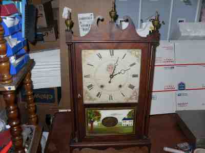 ELI TERRY   PILLAR    AND   SCROLL    CLOCK