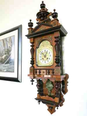 Antique German Gustav Becker balcony wall clock Vienna regulator 1892