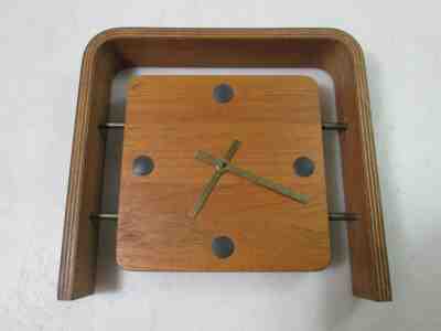 Danish Mid Century Teak Wood Shelf Clock Made in Denmark MCM Parts Repair