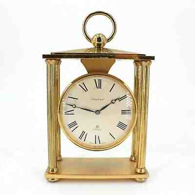 IMHOF Bucherer Vintage Swiss Made Brass Table Clock