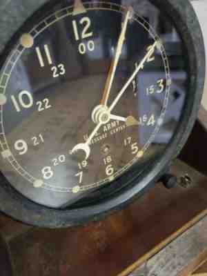 CHELSEA  U.S.ARMY M2 MESSAGE CENTER CLOCK~4 1/2" DIAL WW2 WOOD BOX