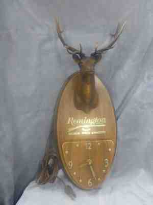 Remington Americas Oldest Gunmakers Elk Vintage Working Clock Antique