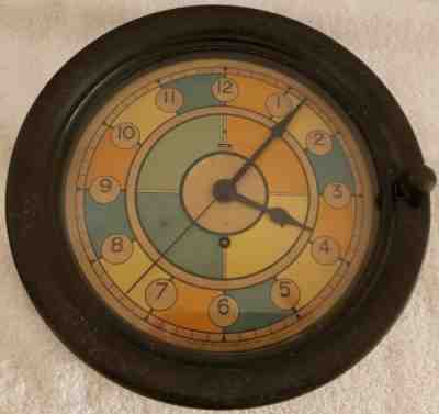 Vintage 1944 WWII SETH THOMAS US Navy Radio Room Sector Bakelite Clock 10 3/4"
