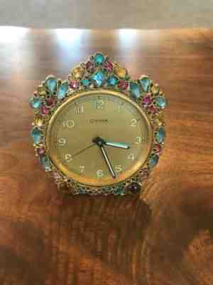 VTG SWISS MADE 7 JEW CYMA ALARM CLOCK. Everything On It Works Great!beutiful Pie