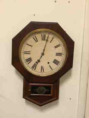 Antique Victorian 1871 New Haven 8-Day Wall Clock ~Works~