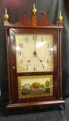 ELI TERRY & SONS Pillar & Scroll Mahogany Mantel Clock