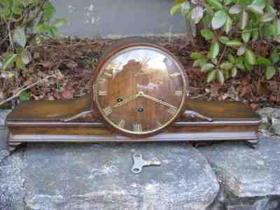 vintage JUNGHANS Germany ART DECO MANTEL wood westminster chime pendulum Clock