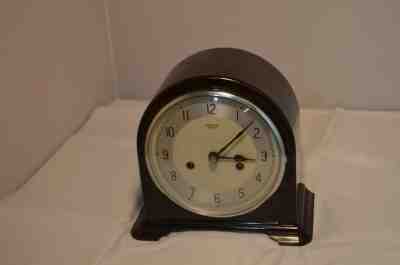 Vintage Bakelite English Mantle Clock, time & strike complete & functional