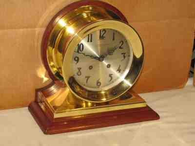 CHELSEA ANTIQUE SHIPS BELL CLOCK~COMMANDER MODEL~ 6 IN DIAL 1907 RESTORED