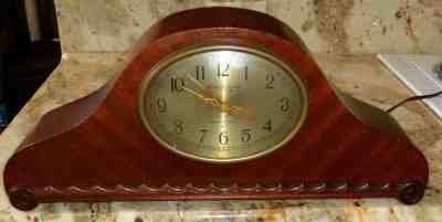 VINTAGE GENERAL ELECTRIC WESTMINSTER CHIME MANTEL CLOCK MODEL 416 WORKS & CHIMES