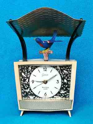 Vintage Alarm Clock Goldbühl Bird Song WORK (Video) 