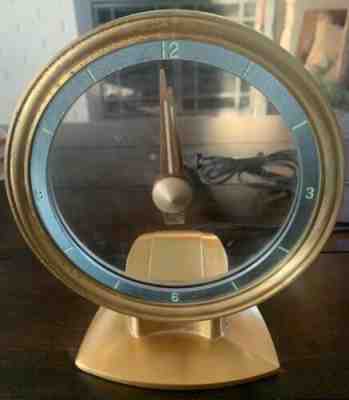 Jefferson Golden Minute Clock Vintage Mid Century Modern
