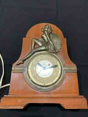 RARE Vintage Art Deco Sessions Marilyn Monroe Shelf Mantle Clock Works Great! 