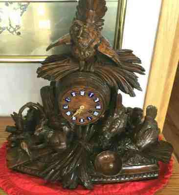 Stunning, Hand Carved Walnut, Swiss Black Forest Clock, Beer Keg Clock Body