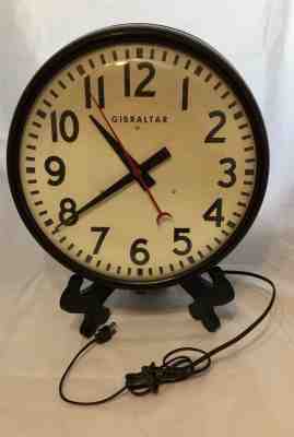 Vintage GIBRALTAR Electric Wall Clock 1PN *KEEPS PERFECT TIME* All Original USA 