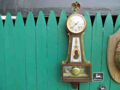 Large Antique Banjo Seth Thomas Wall Clock. Jefferson & monticello