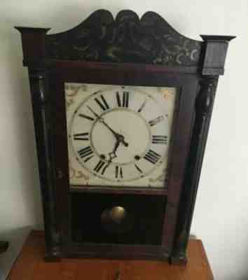 Antique RILEY WHITING CLOCK Column Clock Wood Movement Winchester Conn