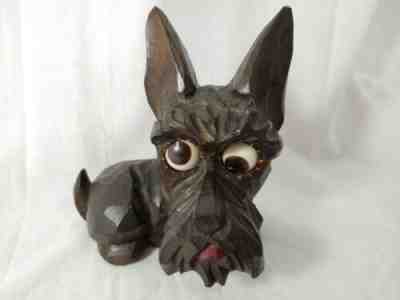 Antique Oswald Rotating Eye Clock Scottie Germany Black Forest