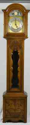 Colonial Co. Walnut Grandfather Clock Black Forest Style made Zeeland Michigan