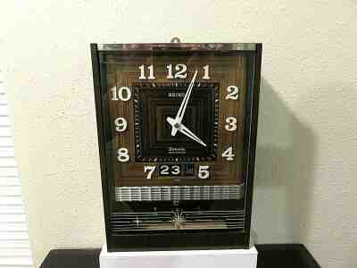 1960 Seiko Sonola Japan Transistor Pendulum Wall Clock Day Date MCM Works