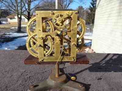 Antique Seth Thomas OG Weight Driven Shelf Mantle Clock Movement Runs Good Clean