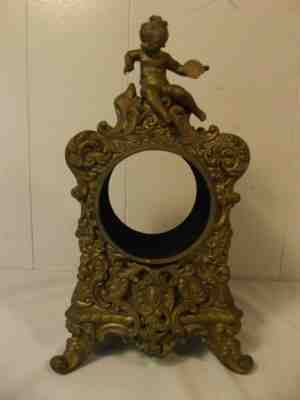 Heavy Metal Bronzed Vintage Clock Body with cherub