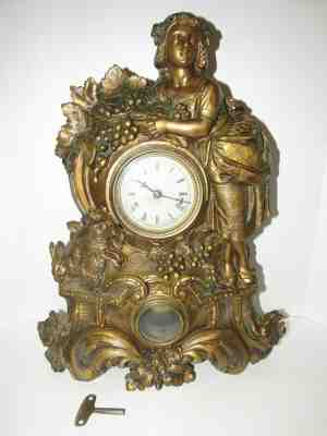 ANTIQUE N. MUELLER AMERICAN CLOCK CO. NO.67 CLOCK 8-DAY, TIME/STRIKE, CIRCA 1859