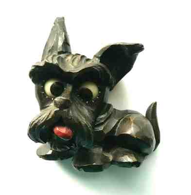 RARE Oswald Scottie Dog Rotating Rolling Eye Clock Germany circa 1926 WORKING!