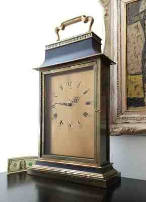 HUGE 1986 CHAPMAN Brass Mantel/Shelf Clock-Hollywood Regency EX Mastercraft Era