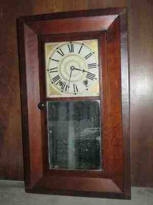 ANTIQUE CHARLES STRATTON 30 HR. WOODEN WORKS OGEE CLOCK  (ca. 1841)