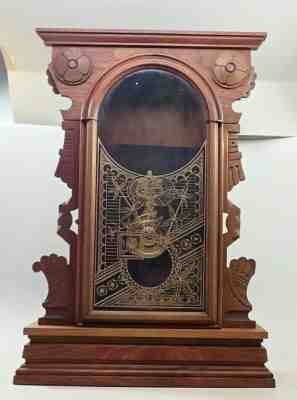 ANTIQUE ANSONIA "CUBA" WALNUT KITCHEN CLOCK CASE PARTS REPAIR