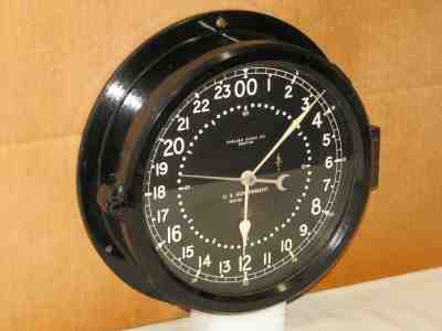 CHELSEA U.S.AIR FORCE CLOCK~8 1/2 IN~CIRCA 1957~24 hr DIAL MINT NOS