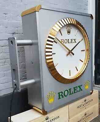 ROLEX FACADE CLOCK wallclock 100% ORIGINAL clock wall INDUCTA 2-SIDES + LIGHT