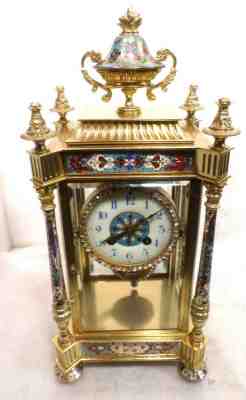 Stunning French Champleve Crystal Regulator Circa 1895