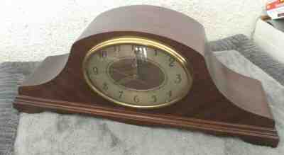 VERY NICE RARE REVERE TELECHRON USA WESTMINSTER CHIME WOOD GLASS MANTEL CLOCK!