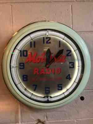 Vintage Neon MOTOROLA RADIO Wall Clock