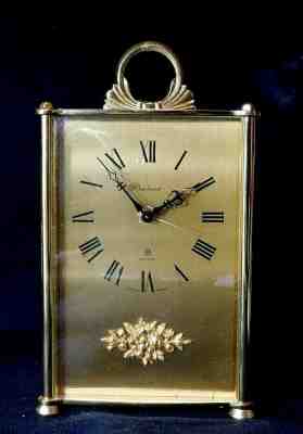 Vintage Bucherer IMHOF 8 Day Alarm Clock Swiss Music Box Running Mantle Desk 