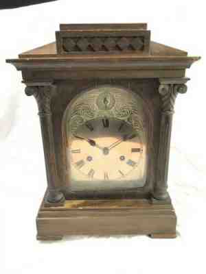Antique HAC Oak Case Palisade Chiming Mantle Clock for Repair | ref 20686
