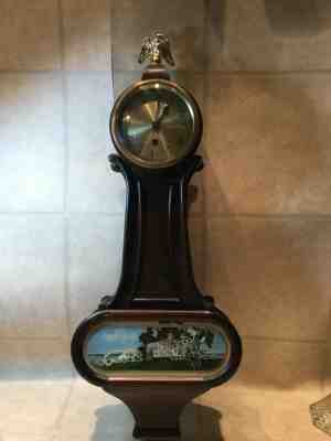 Vtg 24” New Haven Banjo Clock Mt. Vernon Scene Not working