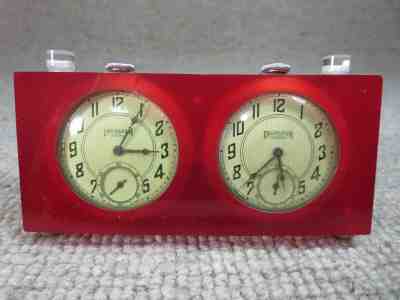 Vtg Homemade Chess Clock Timer using 2 Ingraham Viceroy Pocket Watch