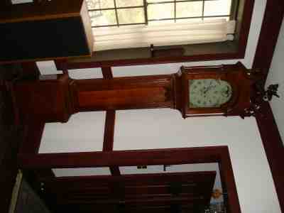 A READING ,PENNSYLVANIA ,GRANDFATHER CLOCK ,CHIPPENDALE ,WALNUT WOOD CASE, 8 DAY