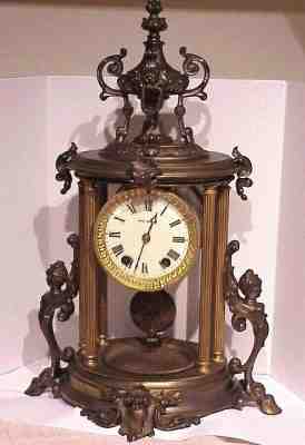 RARE ANTIQUE 1909 SETH THOMAS "ORCHID" 15 DAY KEY WIND CRYSTAL REGULATOR CLOCK  