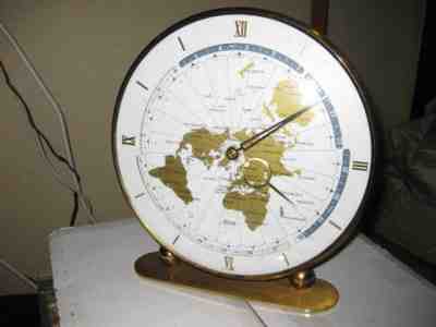  Rare Kundo Kieninger & Obergfell Wind-up World Clock 1950s NICE!