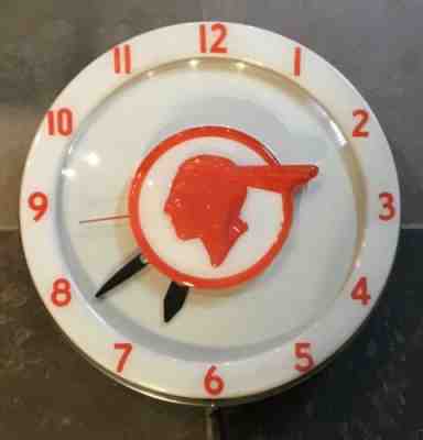 Rare Dual Tube Pontiac Indian Neon Advertising Clock