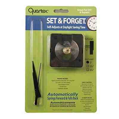 Quartex Set & Forget Clock Movement Set 3/4" Max Dial Thickness Black 3 1/2" ...