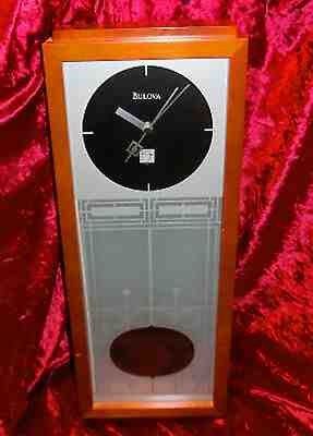 FRANK LLOYD WRIGHT FOUND NEW IN ORIGINAL BOX BULOVA MANTEL CLOCK GLASS/WOOD